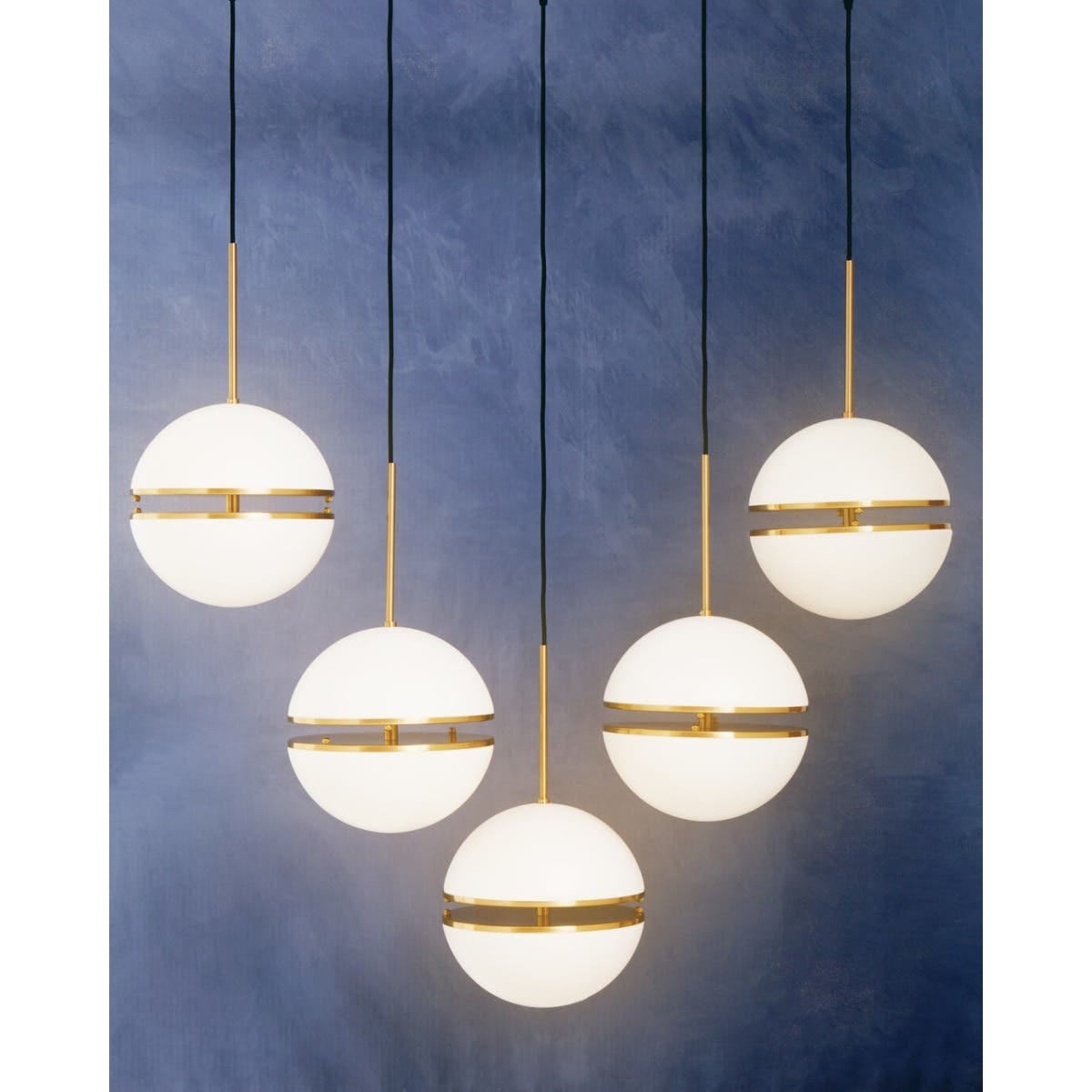 Esperance Lighting Abira Five Ball Brass Pendant Light House of Isabella UK