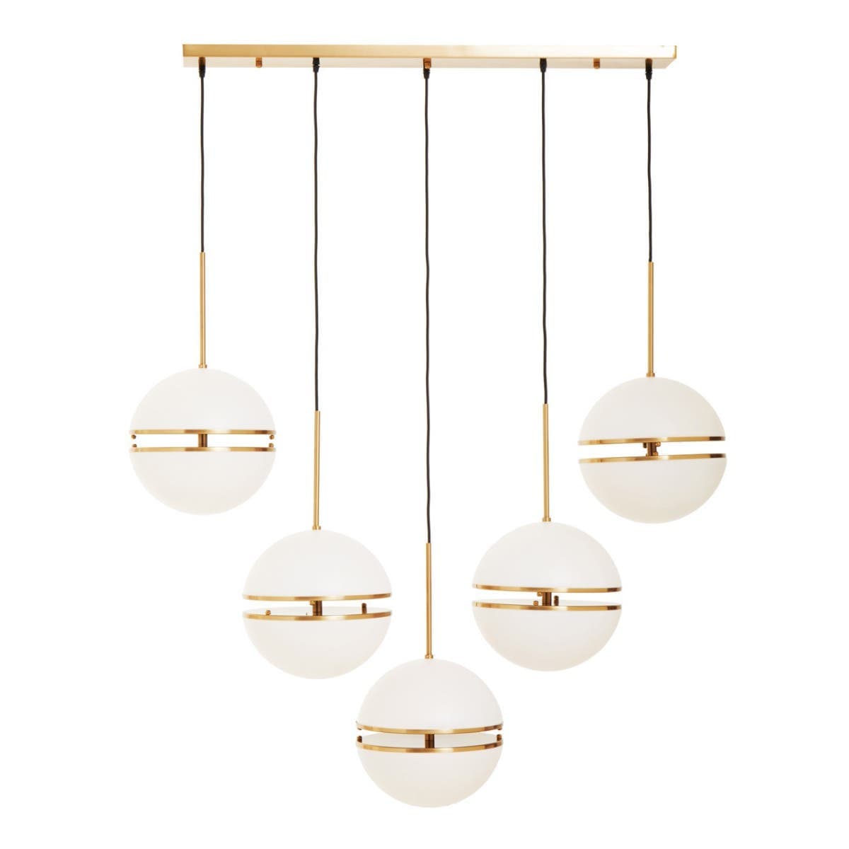 Esperance Lighting Abira Five Ball Brass Pendant Light House of Isabella UK