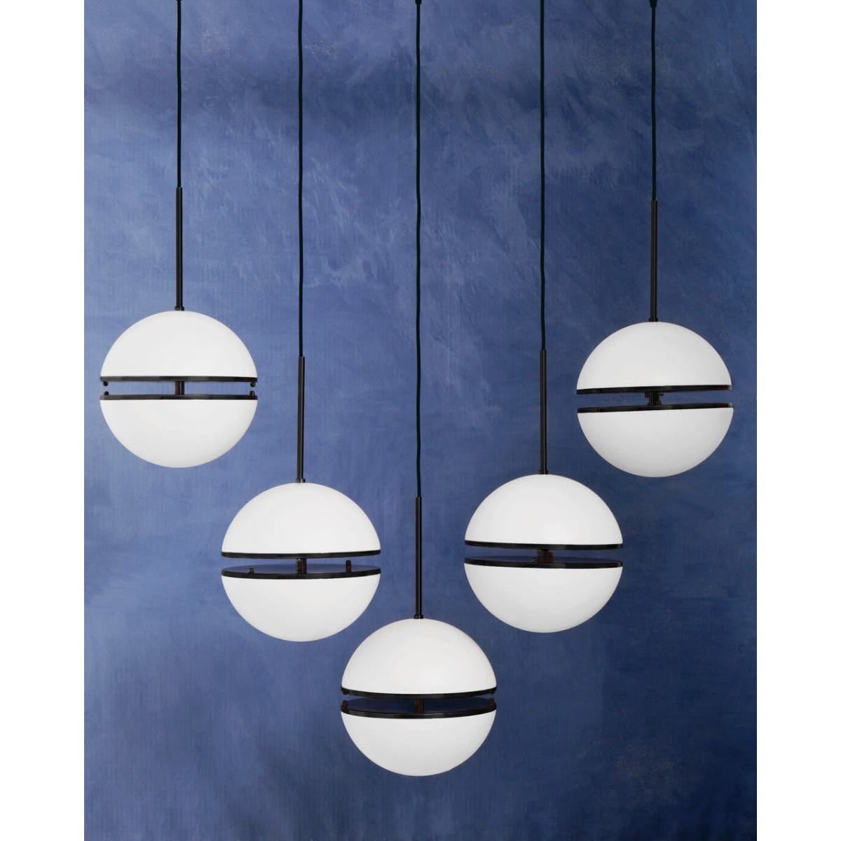 Esperance Lighting Abira Five Ball Matt Black Pendant Light House of Isabella UK