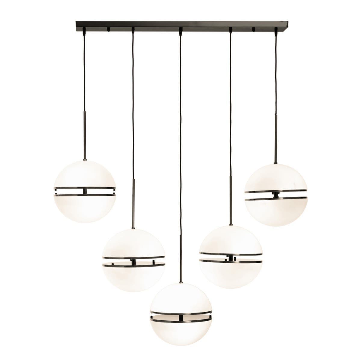 Esperance Lighting Abira Five Ball Matt Black Pendant Light House of Isabella UK