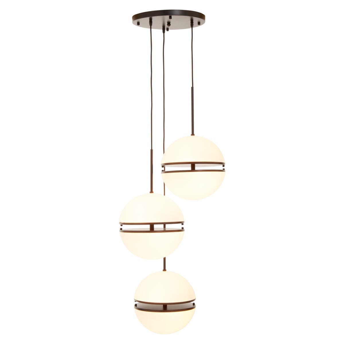 Esperance Lighting Abira Three Ball Matt Black Pendant Light House of Isabella UK