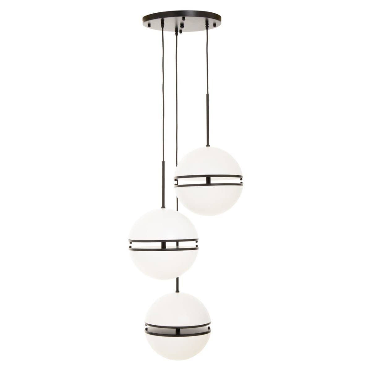 Esperance Lighting Abira Three Ball Matt Black Pendant Light House of Isabella UK