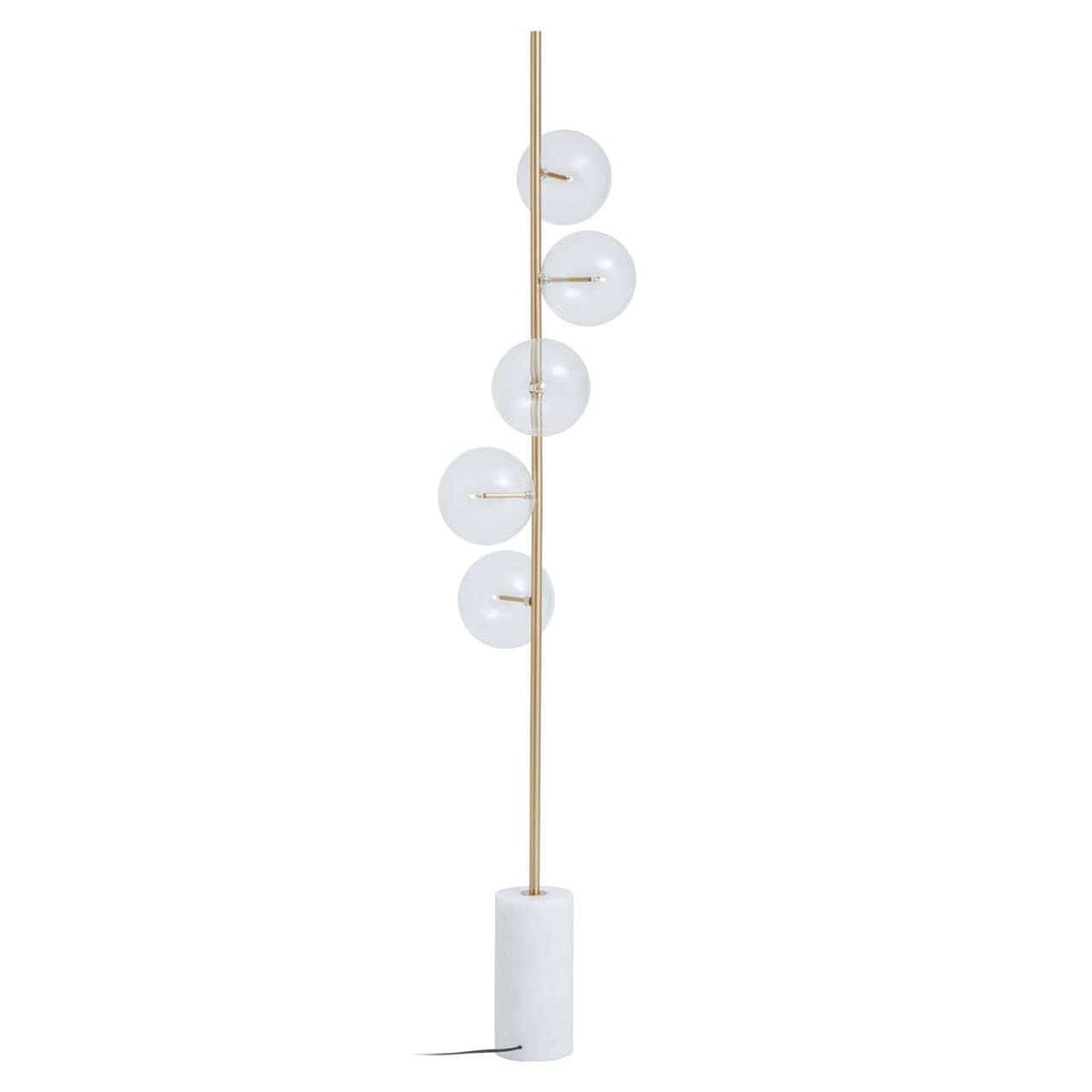 Esperance Lighting Abira White Marble and Brass Finish 5 Bulb Floor Lamp House of Isabella UK