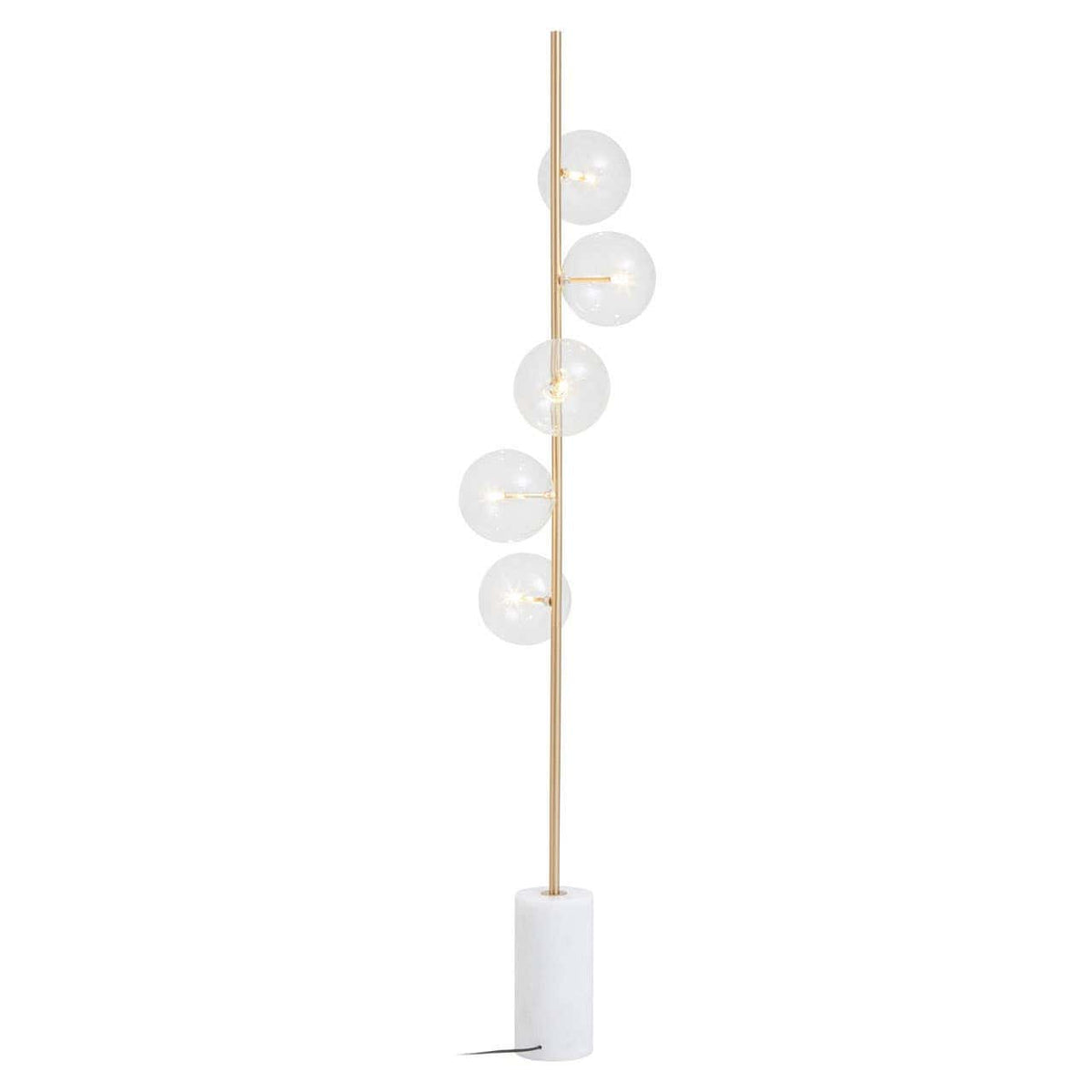 Esperance Lighting Abira White Marble and Brass Finish 5 Bulb Floor Lamp House of Isabella UK