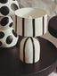 Esperance Lighting Carta Black and White Stripe Papier Mache Table Lamp House of Isabella UK