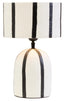 Esperance Lighting Carta Black and White Stripe Papier Mache Table Lamp House of Isabella UK
