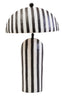 Esperance Lighting Carta Black and White Stripe Papier Mache Table Lamp with Dome Shade House of Isabella UK