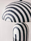 Esperance Lighting Carta Black and White Stripe Papier Mache Table Lamp with Dome Shade House of Isabella UK
