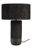 Esperance Lighting Carta Black Etched Linear Design Papier Mache Table Lamp House of Isabella UK