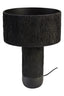 Esperance Lighting Carta Black Etched Linear Design Papier Mache Table Lamp House of Isabella UK