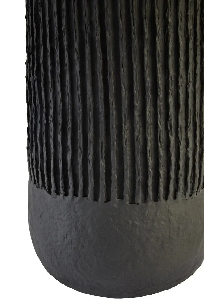 Esperance Lighting Carta Black Etched Linear Design Papier Mache Table Lamp House of Isabella UK
