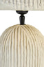 Esperance Lighting Carta Oatmeal Etched Linear Design Papier Mache Domed Table Lamp House of Isabella UK