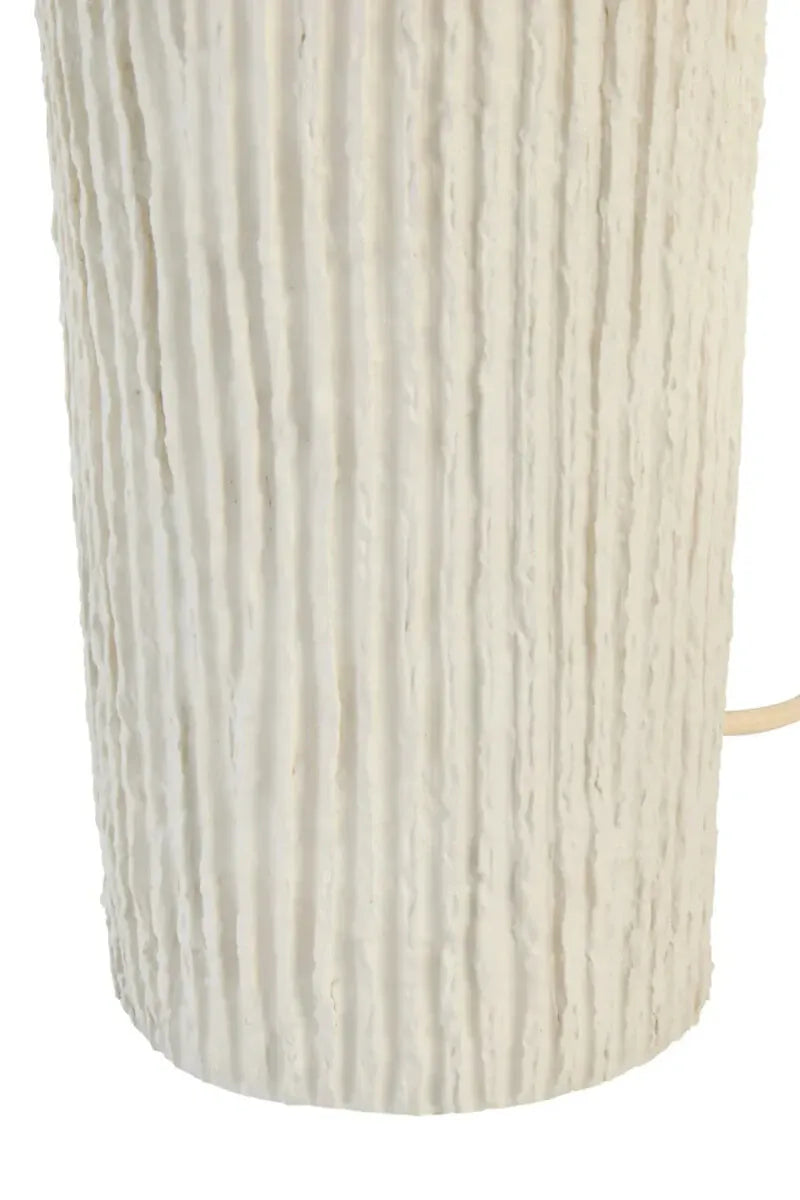 Esperance Lighting Carta Oatmeal Etched Linear Design Papier Mache Domed Table Lamp House of Isabella UK