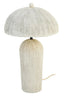 Esperance Lighting Carta Oatmeal Etched Linear Design Papier Mache Domed Table Lamp House of Isabella UK