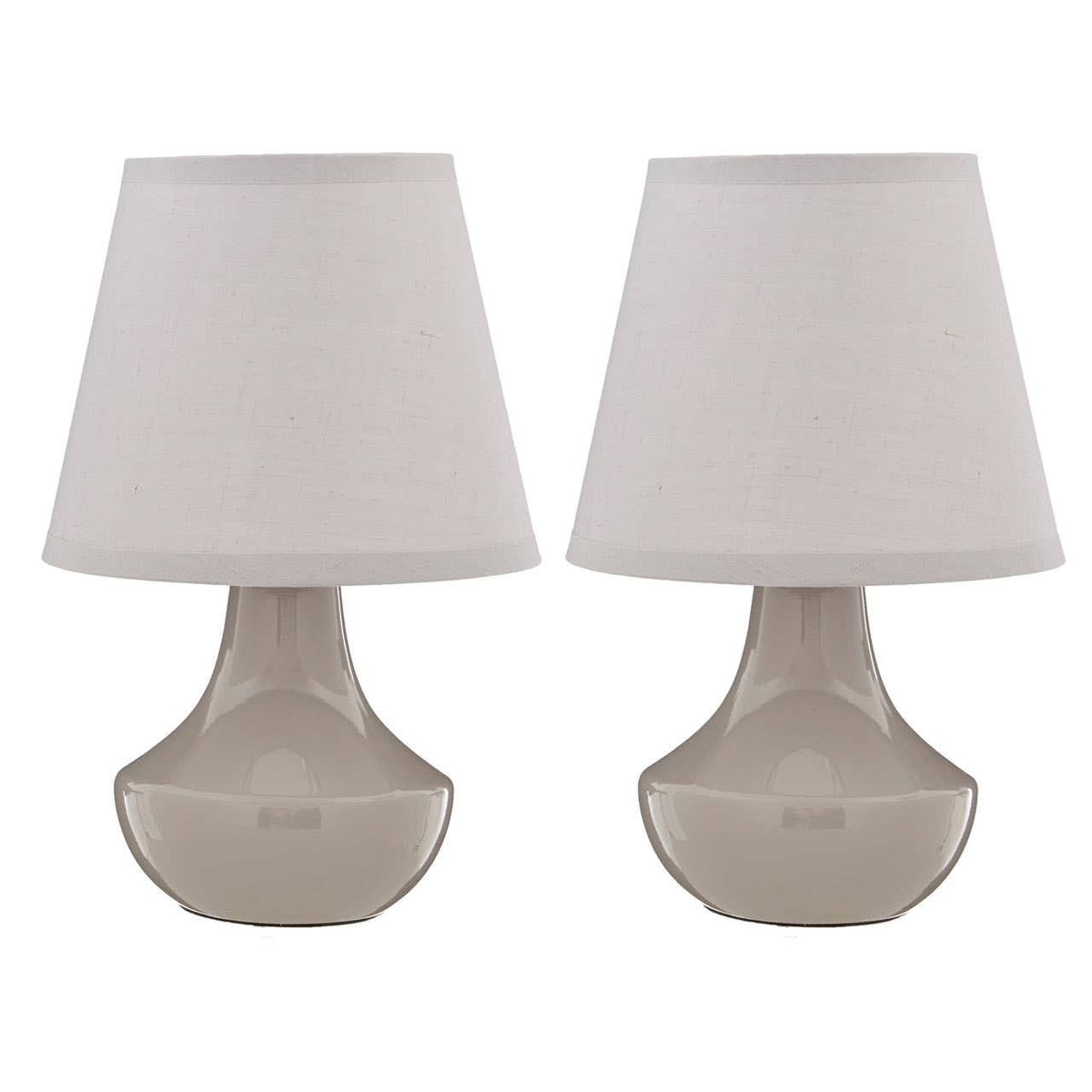 Esperance Lighting Globo Set of Two Grey Ceramic Table Lamps House of Isabella UK