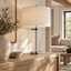 Esperance Lighting Ilija Glass Table Lamp with Cream Fabric Shade House of Isabella UK