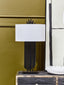 Esperance Lighting Impero Black Table Lamp with White Linen Shade House of Isabella UK