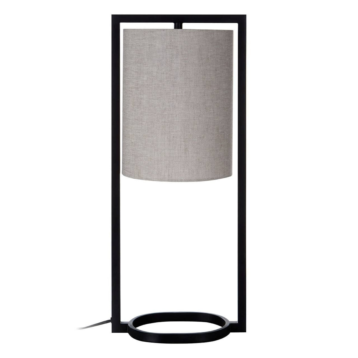 Esperance Lighting Lara Black Metal Table Lamp with Grey Shade House of Isabella UK
