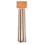 Esperance Lighting Lea Wooden Floor Lamp with Light Brown Shade House of Isabella UK