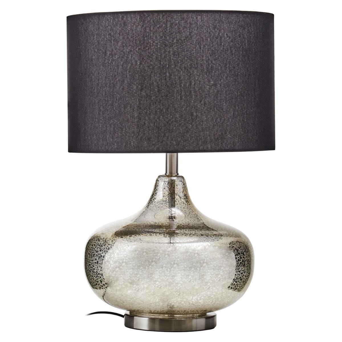 Esperance Lighting Luz Silver Glass with Black Shade Table Lamp House of Isabella UK