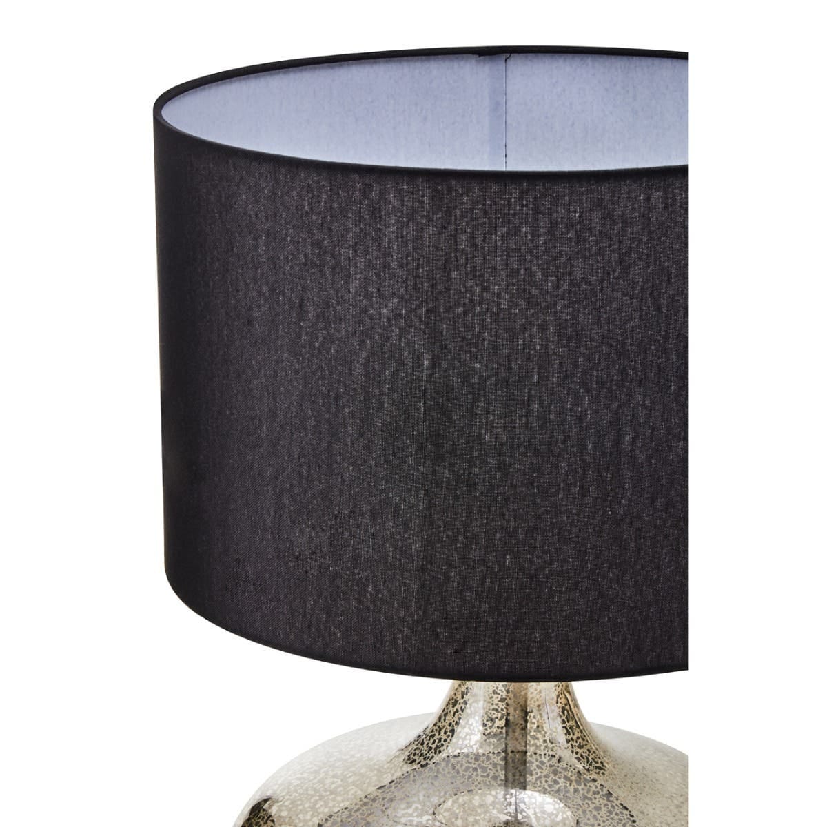 Esperance Lighting Luz Silver Glass with Black Shade Table Lamp House of Isabella UK
