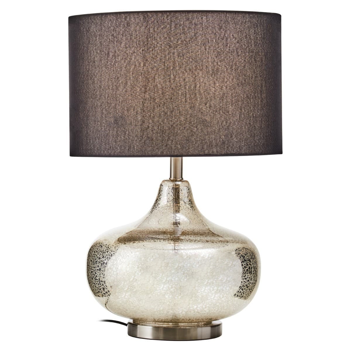Esperance Lighting Luz Silver Glass with Black Shade Table Lamp House of Isabella UK