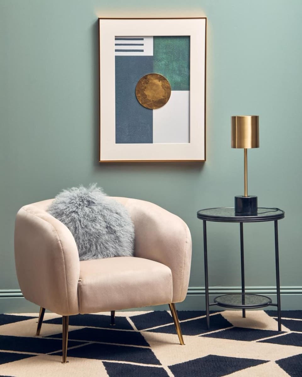 Esperance Lighting Palais Brushed Brass Table Lamp with Black Marble Base House of Isabella UK