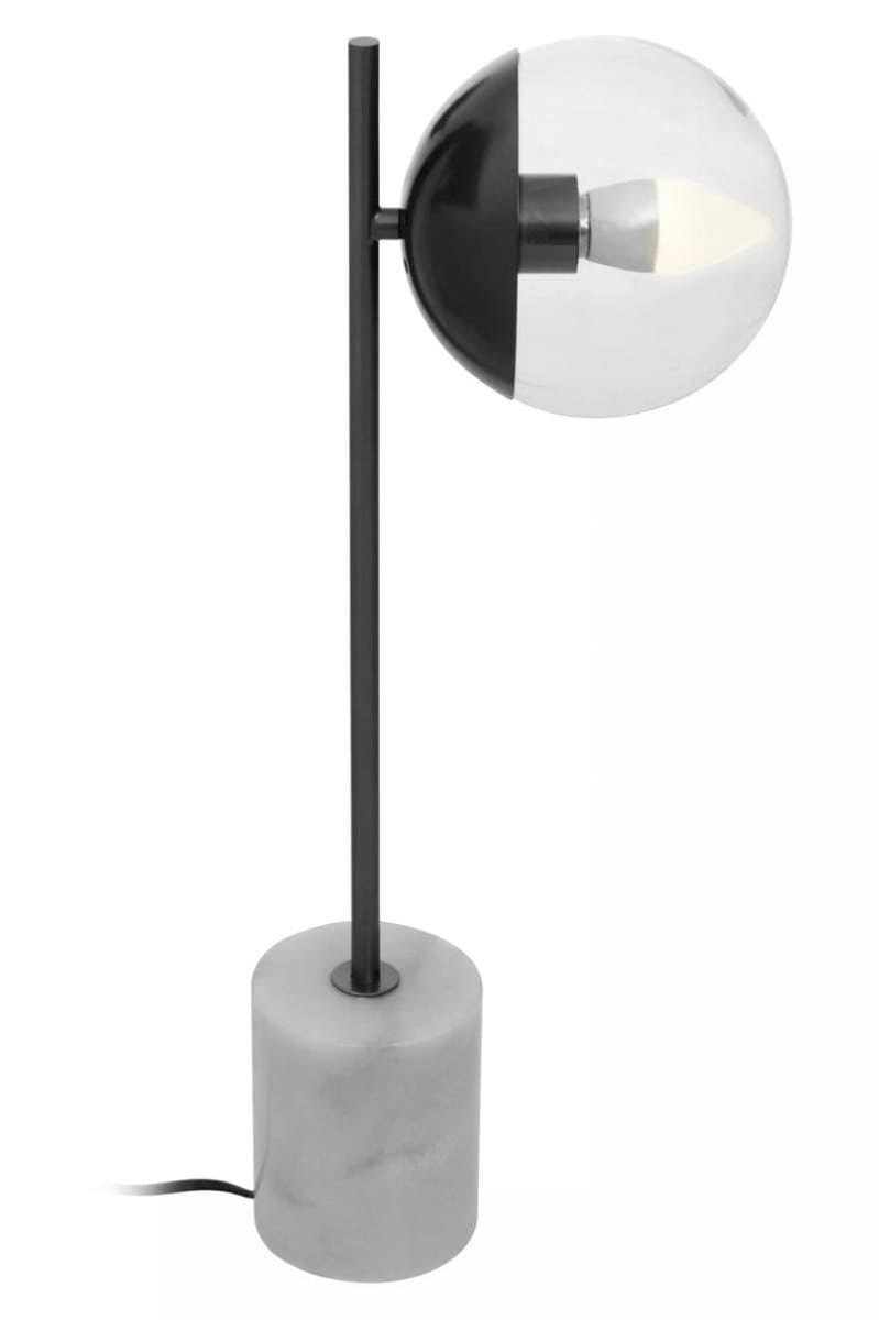 Esperance Lighting Revive Black Finish Metal Table Lamp with Marble Base House of Isabella UK