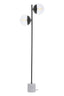 Esperance Lighting Revive Two Light Black Floor Lamp with Marble Base House of Isabella UK