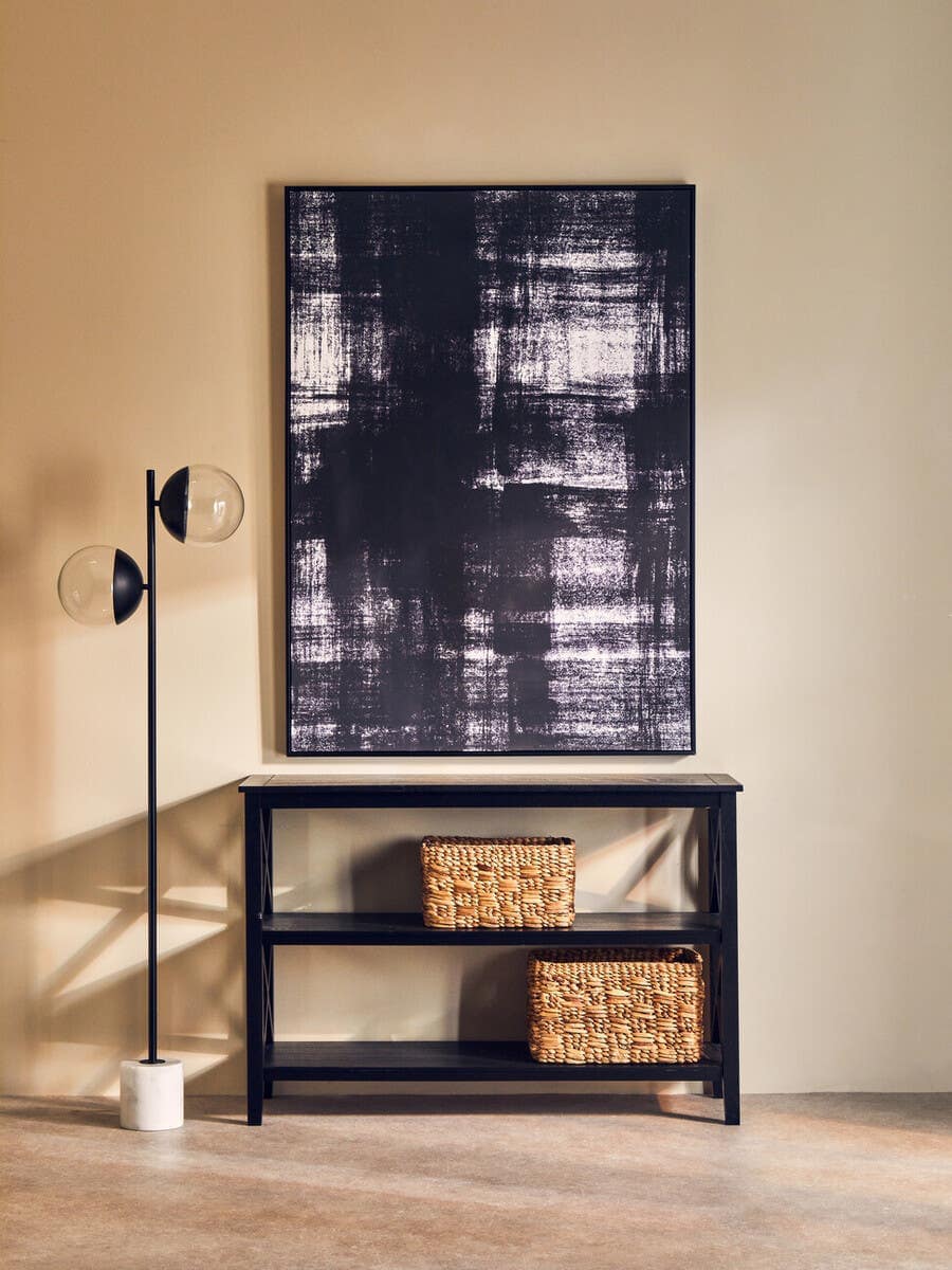 Esperance Lighting Revive Two Light Black Floor Lamp with Marble Base House of Isabella UK