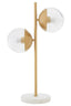 Esperance Lighting Revive Two Light Gold Finish Table Lamp with White Marble Base House of Isabella UK