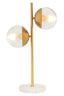 Esperance Lighting Revive Two Light Gold Finish Table Lamp with White Marble Base House of Isabella UK