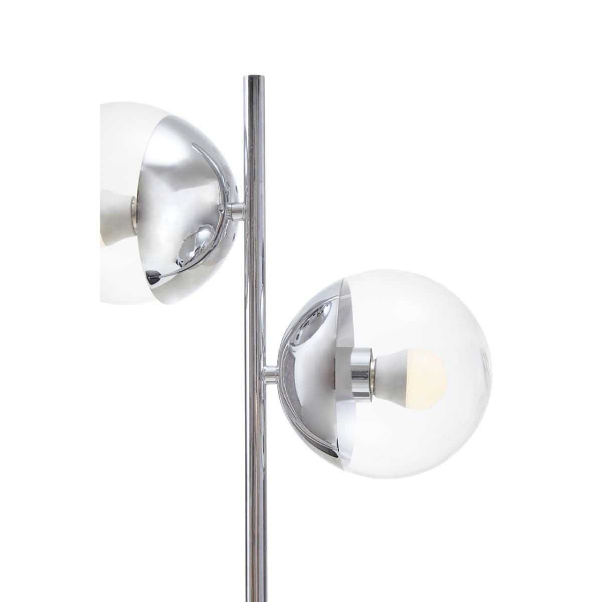 Esperance Lighting Revive Two Light Silver and Black Marble Table Lamp House of Isabella UK
