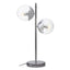 Esperance Lighting Revive Two Light Silver and Black Marble Table Lamp House of Isabella UK
