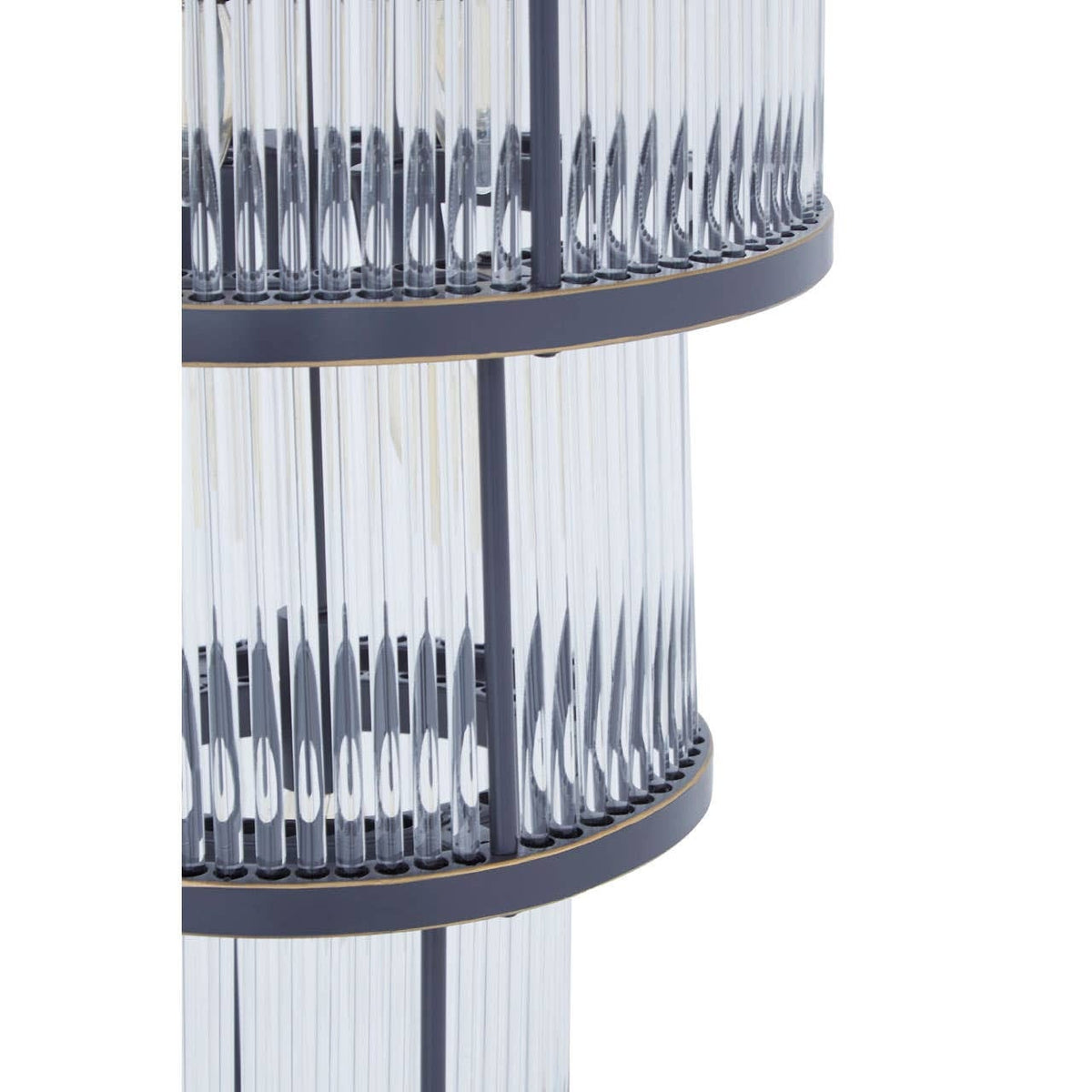 Esperance Lighting Salasco 3 Tier Black Finish Glass Chandelier House of Isabella UK