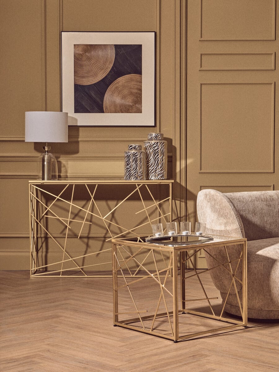 Esperance Lighting Sellis Clear Glass and Antique Brass Finish Metal Table Lamp House of Isabella UK