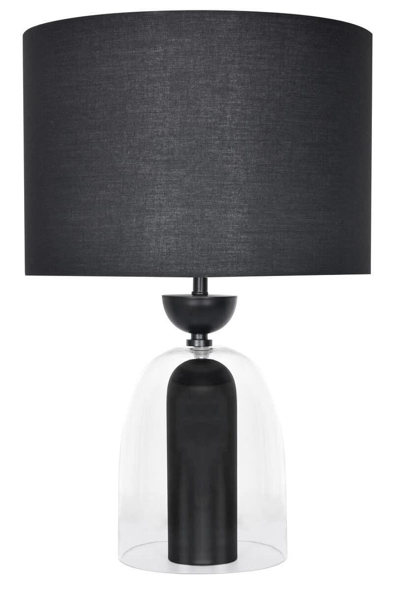 Esperance Lighting Sellis Clear Glass and Black Metal Table Lamp House of Isabella UK