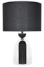 Esperance Lighting Sellis Clear Glass and Black Metal Table Lamp House of Isabella UK