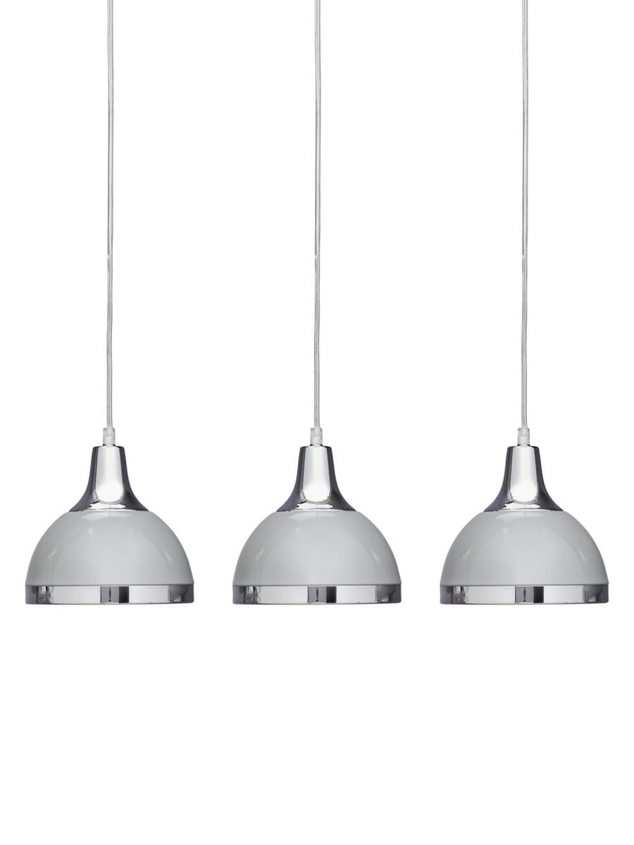 Esperance Lighting Vermont Three Shutter Grey and Chrome Shade Pendant Light House of Isabella UK