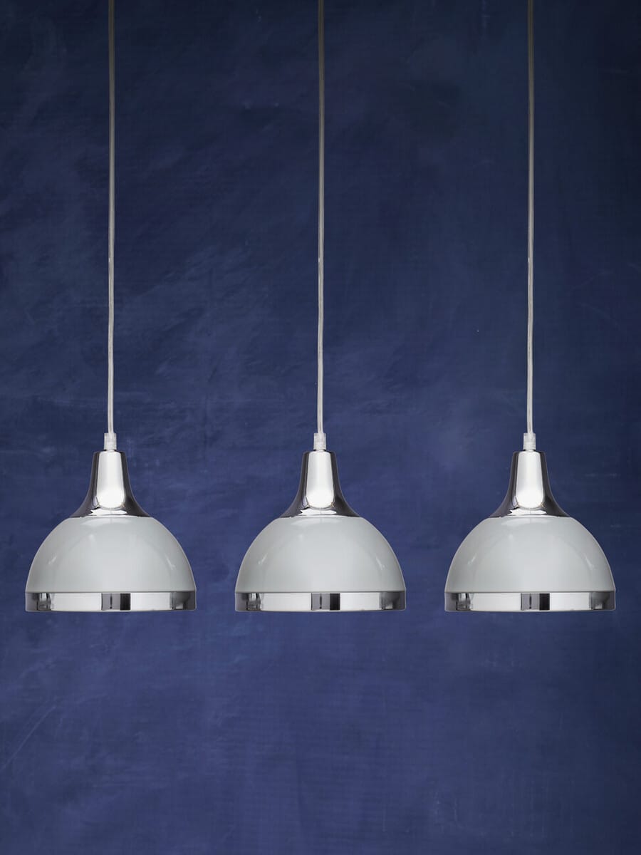 Esperance Lighting Vermont Three Shutter Grey and Chrome Shade Pendant Light House of Isabella UK