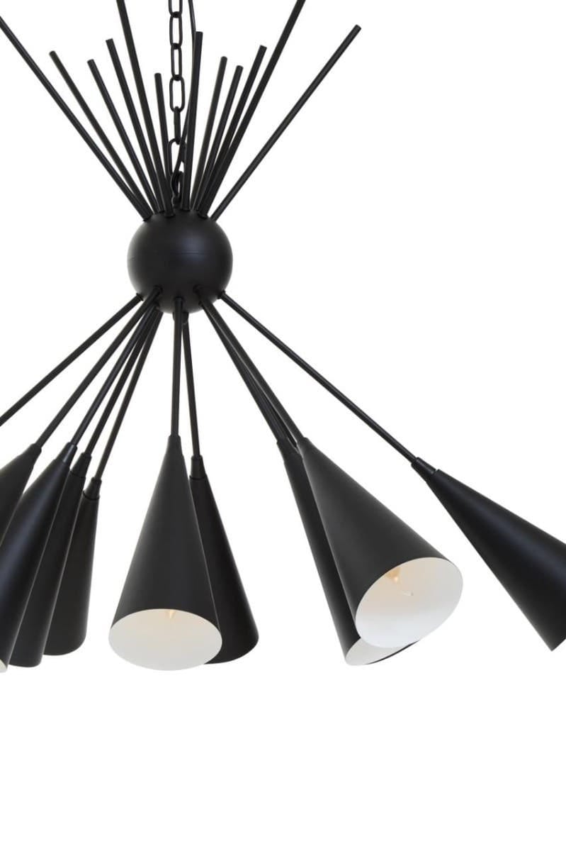 Esperance Lighting Yara Matt Black 12 Bulb Statement Pendant Light House of Isabella UK