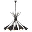 Esperance Lighting Yara Matt Black 12 Bulb Statement Pendant Light House of Isabella UK