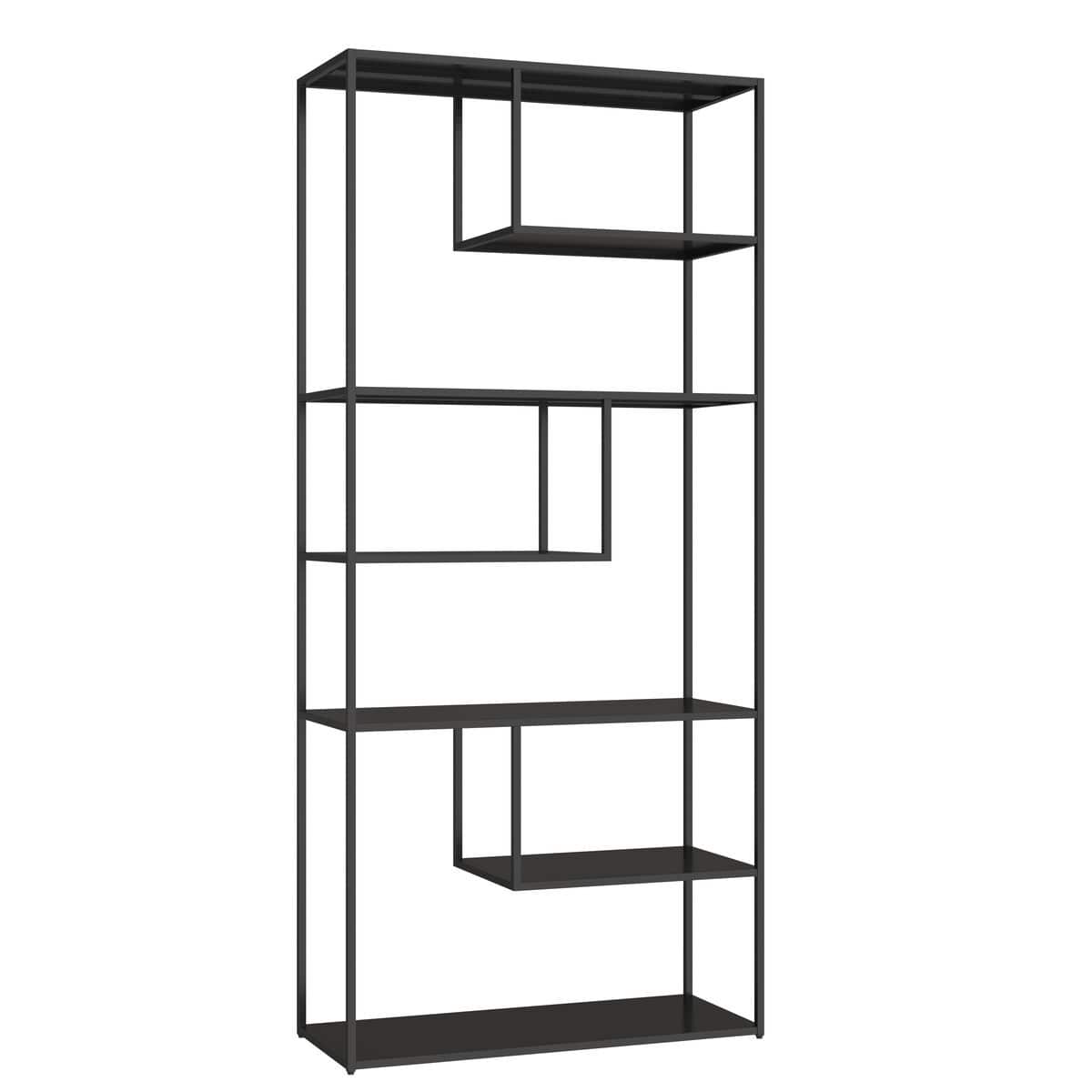 Esperance Living Acero Black Metal Multi Tier Shelving Unit House of Isabella UK