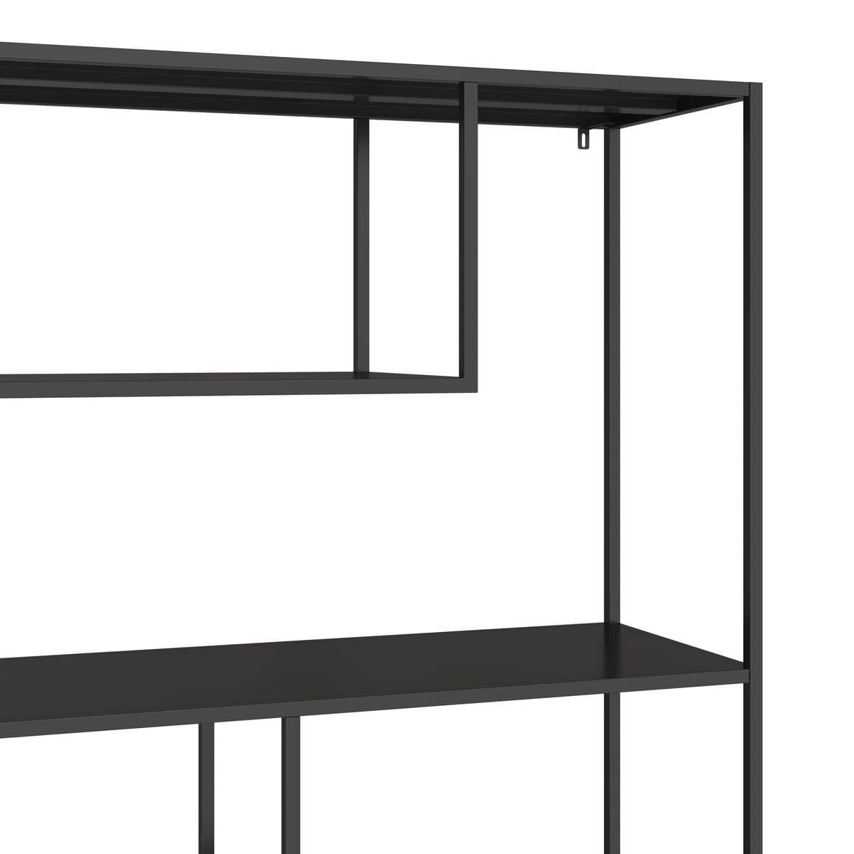 Esperance Living Acero Black Metal Multi Tier Shelving Unit House of Isabella UK