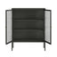 Esperance Living Addison Black Metal and Fluted Glass Door Cabinet House of Isabella UK