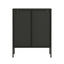 Esperance Living Addison Black Metal and Fluted Glass Door Cabinet House of Isabella UK