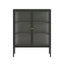 Esperance Living Addison Black Metal and Fluted Glass Door Cabinet House of Isabella UK