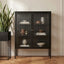 Esperance Living Addison Black Metal and Fluted Glass Door Cabinet House of Isabella UK