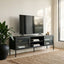 Esperance Living Addison Black Metal and Fluted Glass Door Media Unit House of Isabella UK