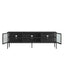 Esperance Living Addison Black Metal and Fluted Glass Door Media Unit House of Isabella UK